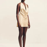 Shona Joy Andie Low Cowl Mini Dress | Champagne