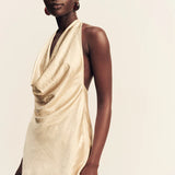 Shona Joy Andie Low Cowl Mini Dress | Champagne