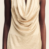 Shona Joy Andie Low Cowl Mini Dress | Champagne