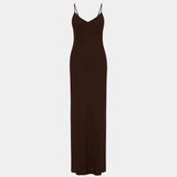 With Harper Lu Georgette Maxi dress | Chocolate