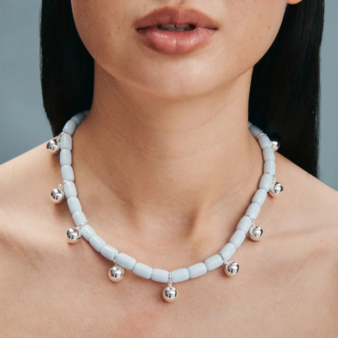 Gimme Resin Necklace | Sky Blue/ Silver (PRE-ORDER)