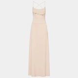 With Harper Lu Frill Backless Maxi Dress | Blush Satin