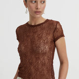 Blanca Riven Baby Tee | Brown