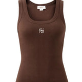 Ceres Life Zoe Contour Rib Scoop Tank | Chocolate