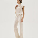 Shé Societe Crus Bias Cut Silk Pant | Oyster