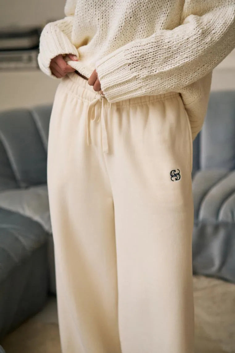 Ceres Life Ivy Wide Leg Trackpant | Marshmellow