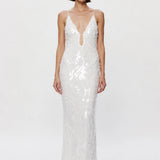 Misha Sapphire Sequin Maxi Dress | Ivory