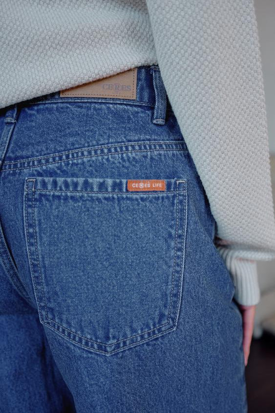 Ceres Life Leah Tapered Barrel Jean | Fresh Indigo