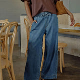 Ceres Life Andie Wide Leg Drawstring Pant | Fresh Indigo