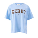 Ceres Life Stevie Slouchy Tee | Powder Blue Chocolate Varsity