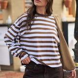 Ceres Life Beau Long Sleeve Tee | Cocoa Sky Blue Stripe