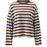 Ceres Life Beau Long Sleeve Tee | Cocoa Sky Blue Stripe