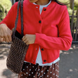 Ceres Life Nelly Long Sleeve Knit Cardi | Fiery Red
