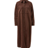 Ceres Life Rae Long Sleeve Midi Dress | Chocolate