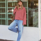 Ceres Life Beau Long Sleeve Tee | Mulberry/Red/Stone Stripe