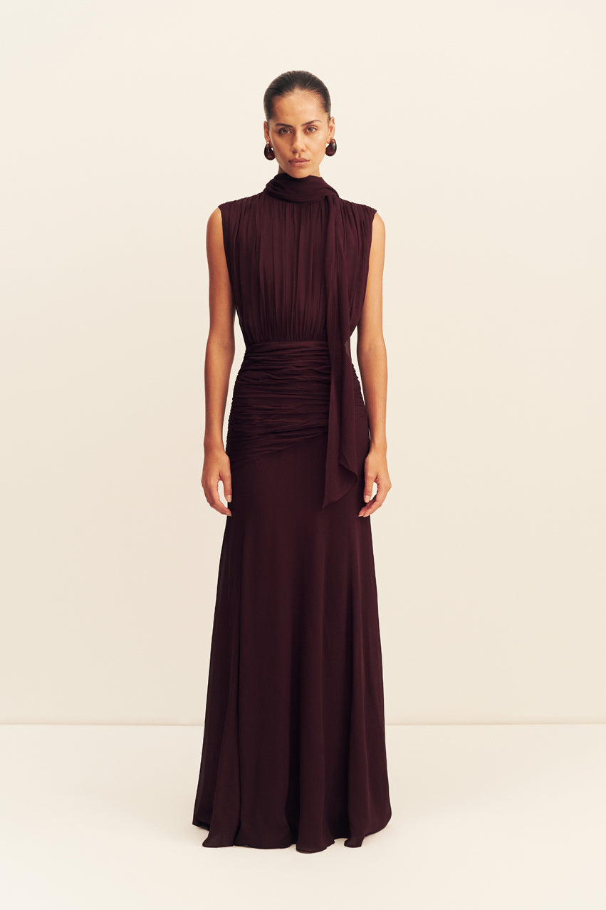 Amina Scarf Neck Maxi Dress