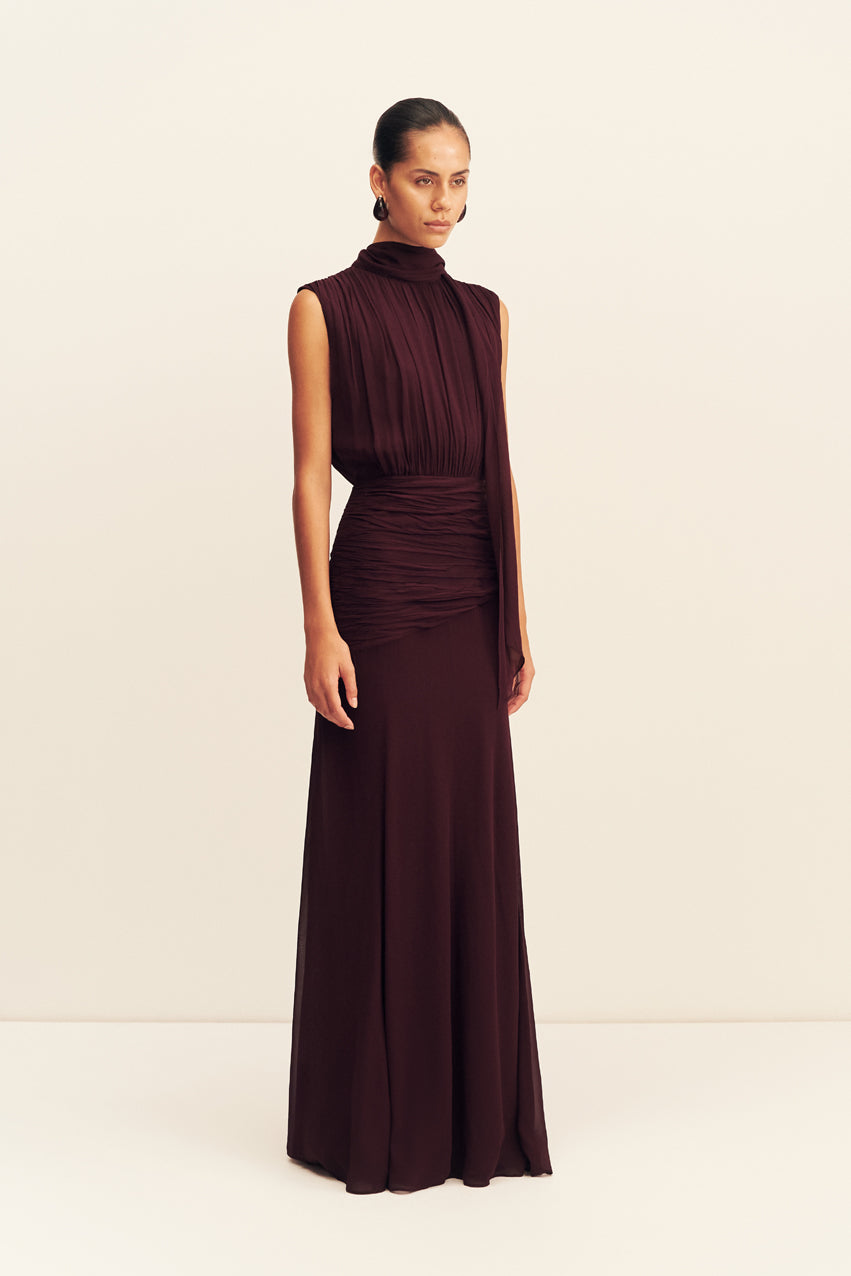 Amina Scarf Neck Maxi Dress