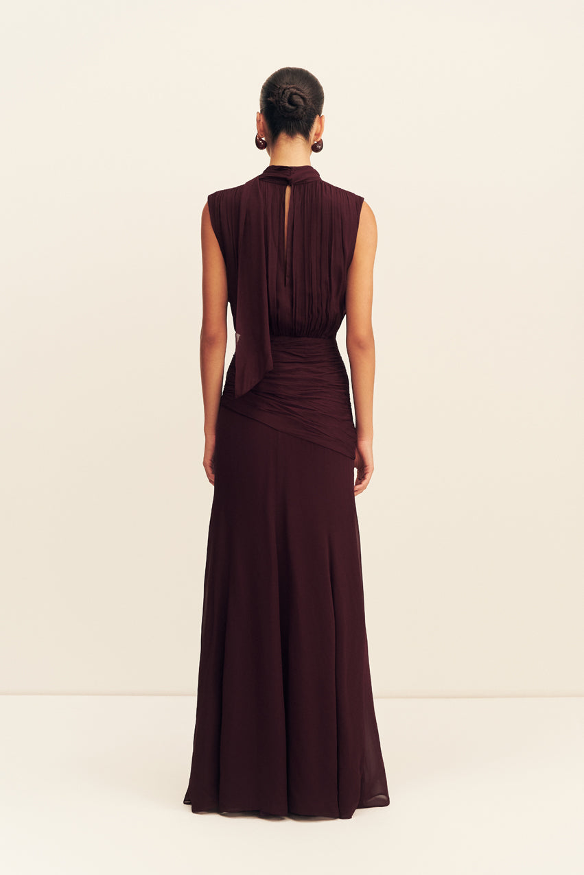 Amina Scarf Neck Maxi Dress