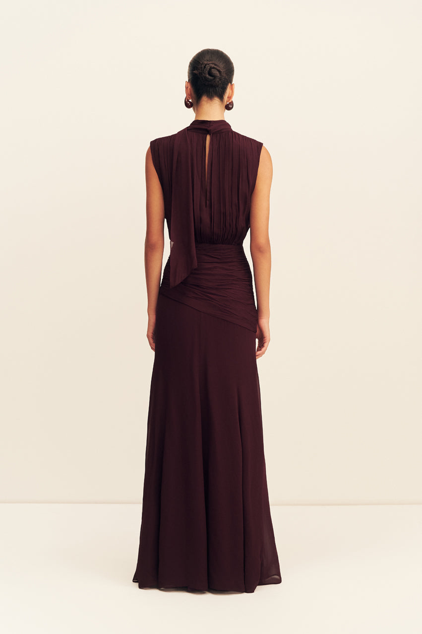 Amina Scarf Neck Maxi Dress