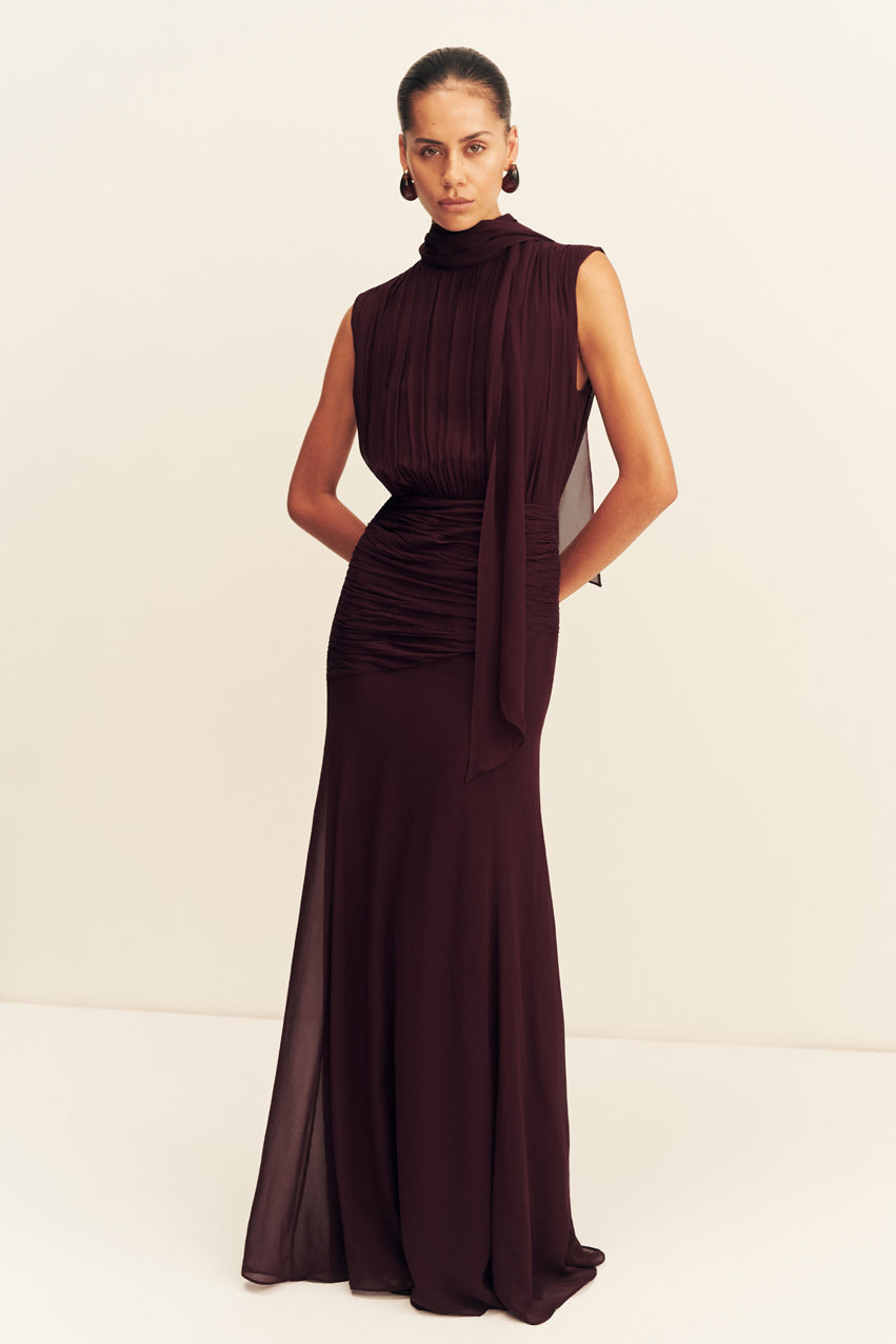 Amina Scarf Neck Maxi Dress