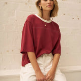 Ceres Life Devon Slouchy Seam Tee | Mulberry