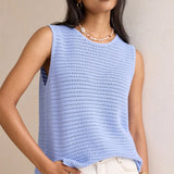 Ceres Life Margot Mesh Knit Tank | Sky Blue