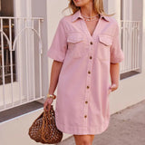 Ceres Life Bonnie Relaxed Shirt Dress | Blossom Pink