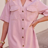 Ceres Life Bonnie Relaxed Shirt Dress | Blossom Pink