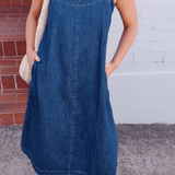 Ceres Life Remy Strappy Midi Dress | True Indigo