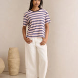 Ceres Life Stevie Slouchy Tee | Chalk Pink/Polo Blue/Choc Stripe