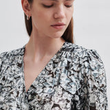 Second Female Doodle Wrap Blouse | Black