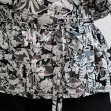 Second Female Doodle Wrap Blouse | Black