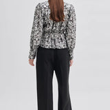 Second Female Doodle Wrap Blouse | Black