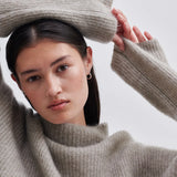 Second Female Brook Knit High Rib T-Neck | Roasted Cashew