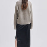 Second Female Brook Knit High Rib T-Neck | Roasted Cashew