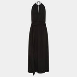 With Harper Lu Draped Backless Gown | Black