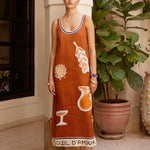 SOLEIL D'AMOUR SILK MIDI DRESS