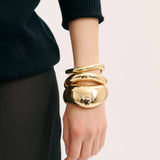 Anna Rossi Trio Warped Bangle Stack | Gold