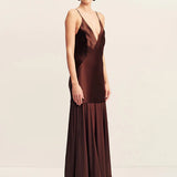 Shona Joy Moraya Plunged Maxi Dress | Coffee