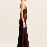 Shona Joy Moraya Plunged Maxi Dress | Coffee