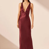 Shona Joy Elia Plunged Cross Back Maxi Dress | Shiraz