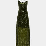 With Harper Lu Backless Gown | Forest Green Sequin