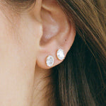 Oval Studs - Silver