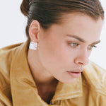 Baby Cushion Earrings - White Gold