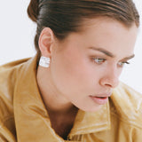 Baby Cushion Earrings - White Gold