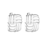 Baby Cushion Earrings - White Gold