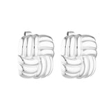 Baby Cushion Earrings - White Gold