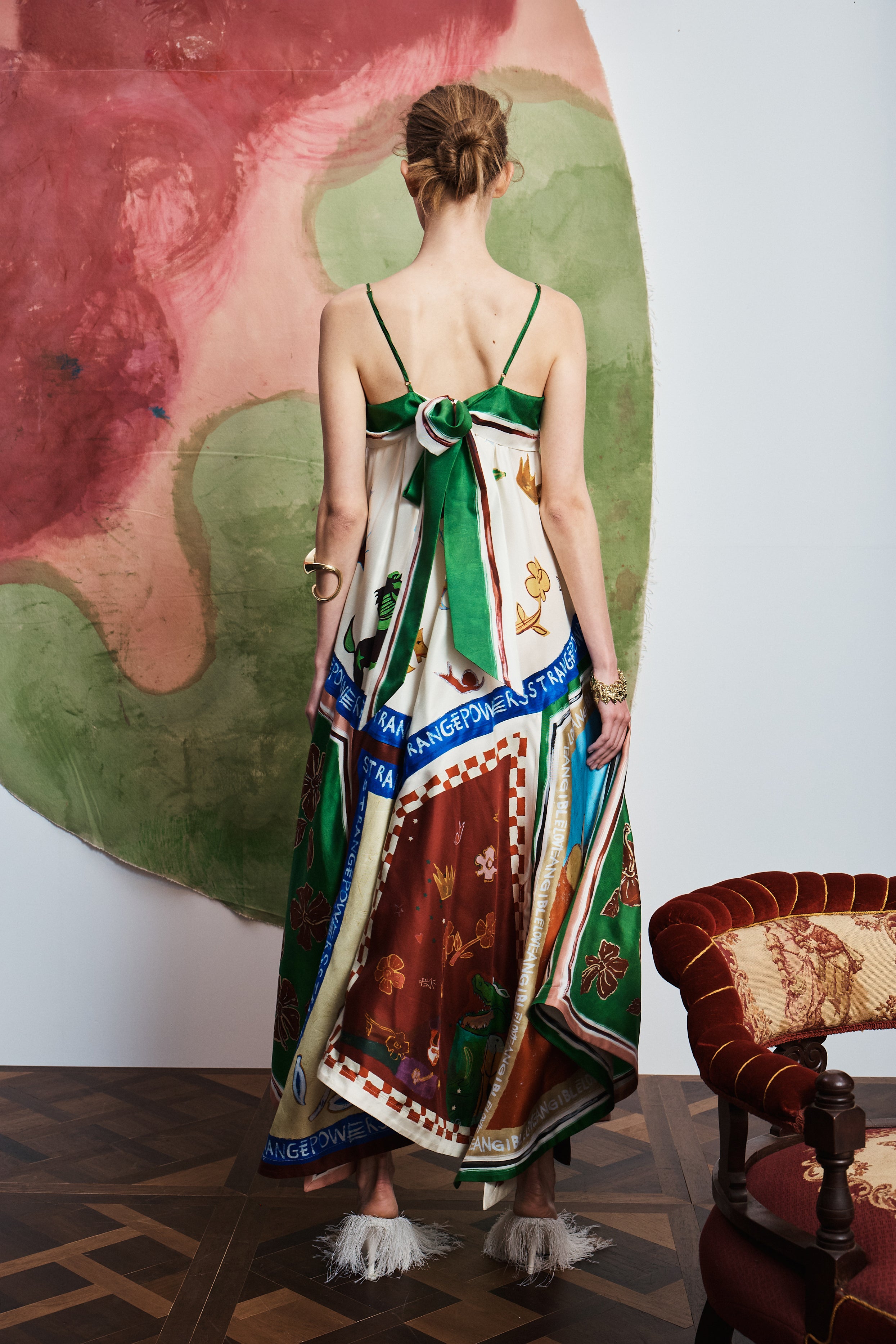 TANGIBLE LOVE SILK MIDI DRESS