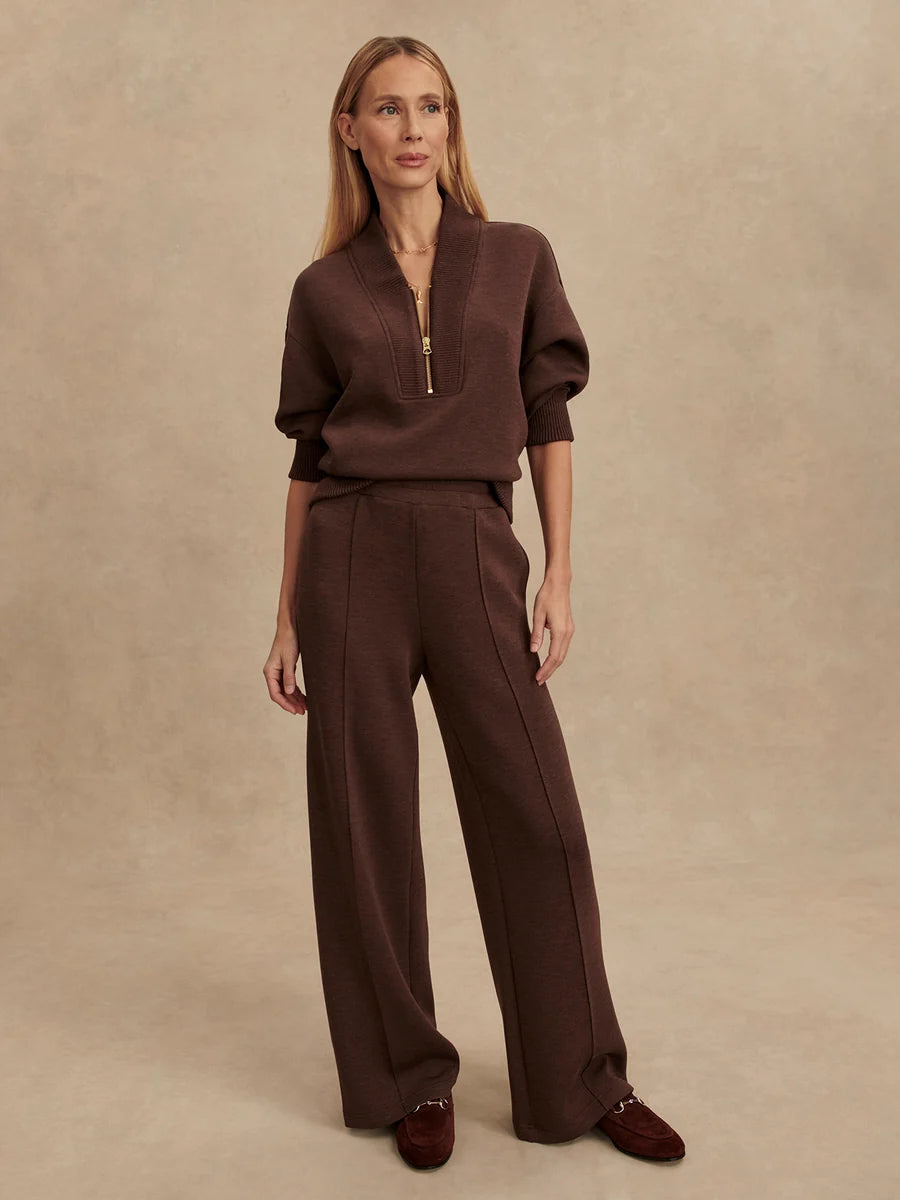 Varley Wide Leg Pant 30 | Coffee Bean Marl