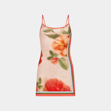 With Harper Lu Fitted Mini Dress | Peach Floral